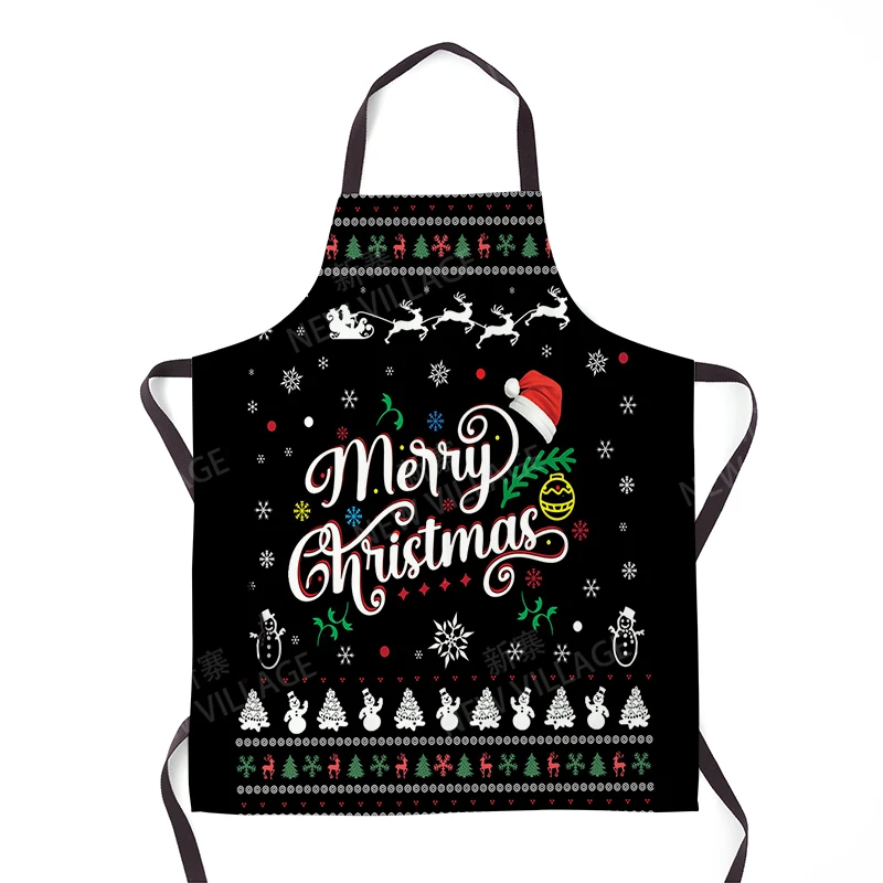 Aesthetics Women\'s Kitchen Apron Children\'s Waterproof Waitress Work Apron Original Oil Resistant Christmas Style Fashion Apron