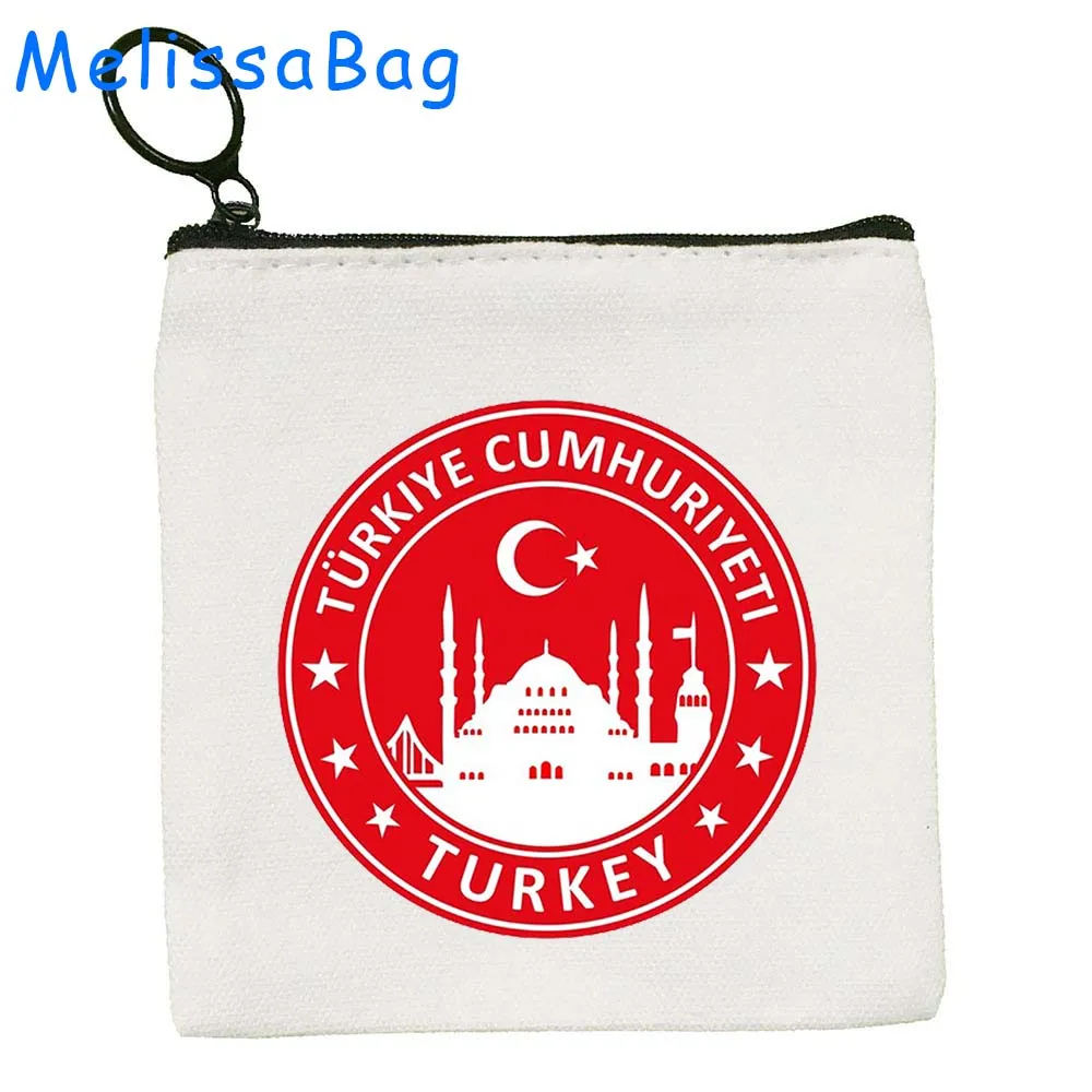 Mosque Pop Art CAPADOCIA Cathedral Istanbul Turkey Turkish Souvenir Gifts Canvas Bag Coin Purse Key Case Bag Wallet Zipper Pouch