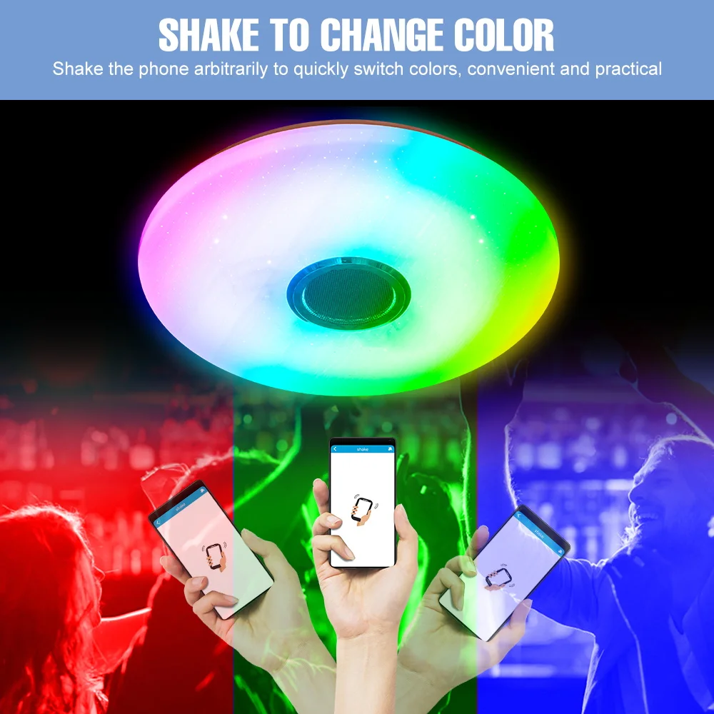 LED Ceiling Light Smart Night Lamp RGB Color Changing Light APP Remote Bulb Bluetooth Led Chandelier Bedroom Recessed Spotlight