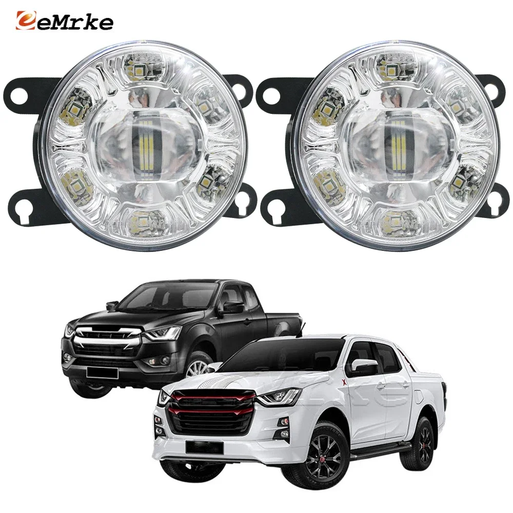 2-in-1 White Led Fog Light Assembly for Izuzu D-max D max RG 2020 2021 2022 2023 Car DRL Daytime Running Lights PTF Fog Lamp