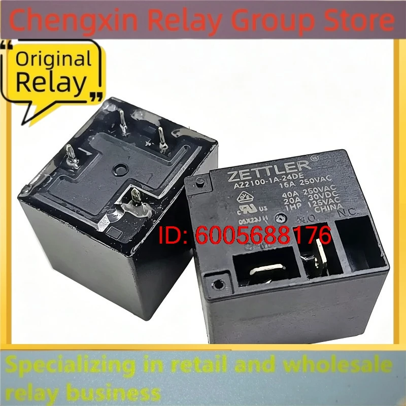 New 10pcs/lot 4 Pin Mini Power Relay AZ2100-1A-24DE DC24V 40A Contact 16A 250VAC High Load Switching Relay Electronic