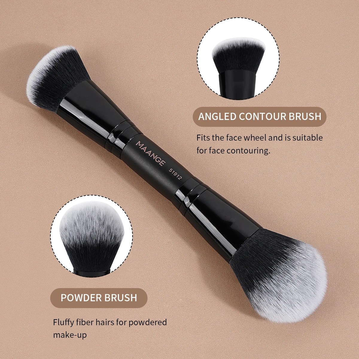 MAANGE Set di pennelli per trucco professionale da 20 pezzi con custodia per fondotinta, fard, ombretto, regalo per principianti