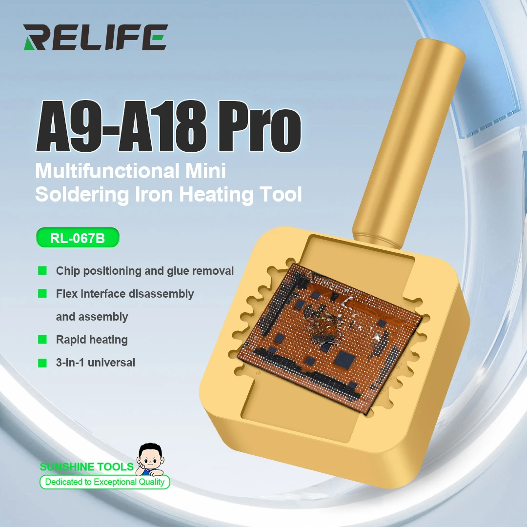 

RELIFE RL-067B Многофункциональный небольшой гладильный стол 3 в 1 для сварочной станции серии 936/T12/210 A9-A18 Pro Портативный нагревательный инструмент