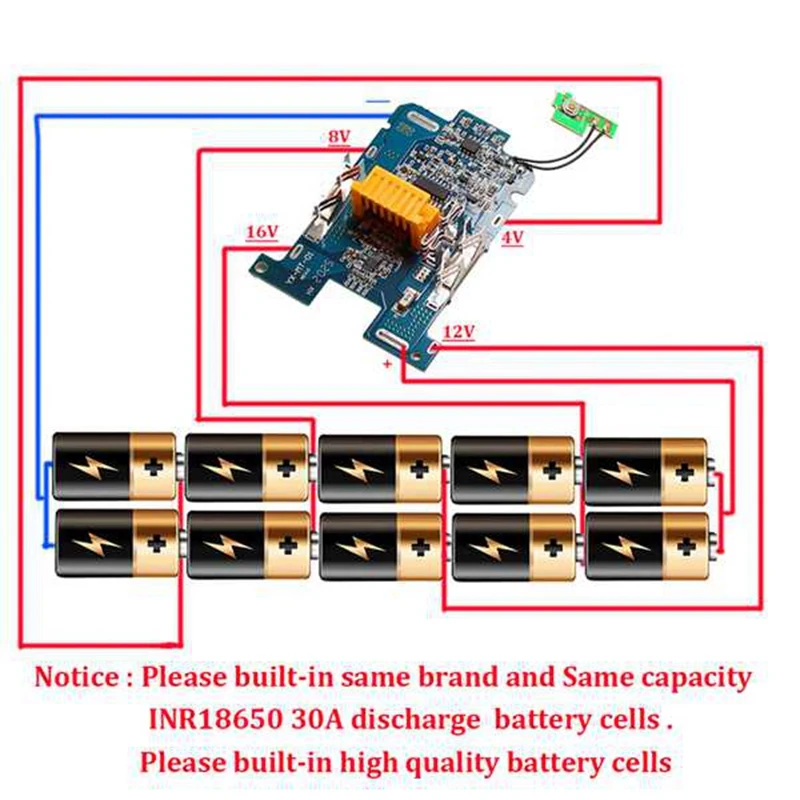 Case Charging Protection Circuit Board PCB for Makita 18V Battery BL1840 BL1850 BL1830 BL1860B LXT 400 4AH Tags