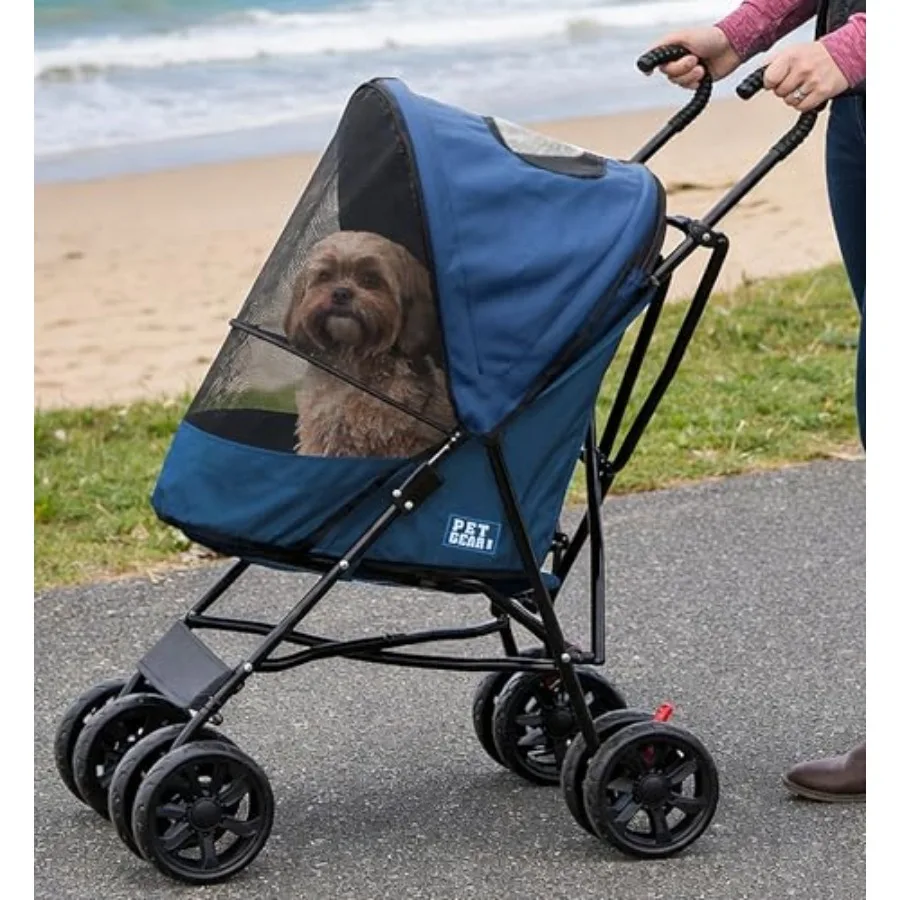 

Pet Gear Travel Lite Plus Stroller, Compact, Easy Fold, No Assembly Required, Large Wheels for Cats and Dogs up to 15 pounds