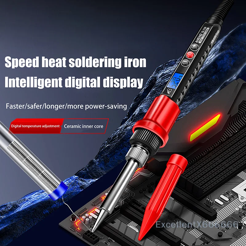 

Professional Grade Digital Electric Soldering Iron 110V/220V with Temperature Control, US/EU plug Included, Ideal Welding Tool