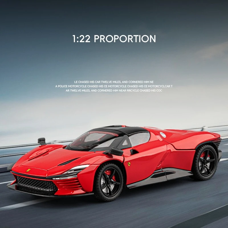 

1:22 Daytona SP3 Суперкар из сплава, модель автомобиля, игрушечный автомобиль, литье под давлением, звуковой и световой автомобиль, игрушки для детей, автомобиль