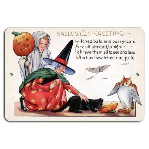 Witchy Halloween Magic: Bewitching Fun Awaits!-Aluminum-tin sign