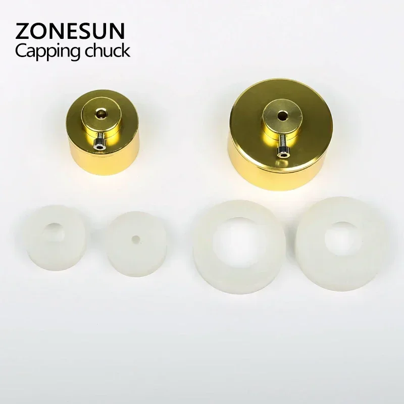 ZONESUN Capping Machine Chuck Cap for Capper 28-32mm 38mm 10- 50mm Round Plastic Bottle with Security Ring Silicone Capping