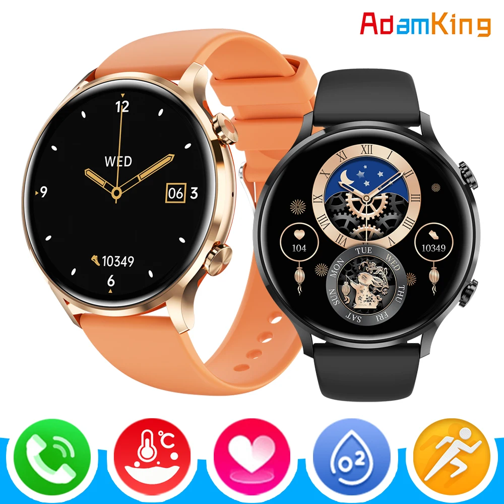 

Blue Tooth Call Smart Watch Men Women Smartwatch Custom Dial Temperature 24-hour Health Monitor 100+ Sport Modes For IOS Android