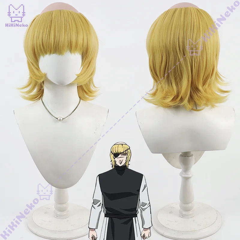 

Anime Badeni Cosplay Wig Golden Short Cosplay Hair For Comicon Party Adult Women Men