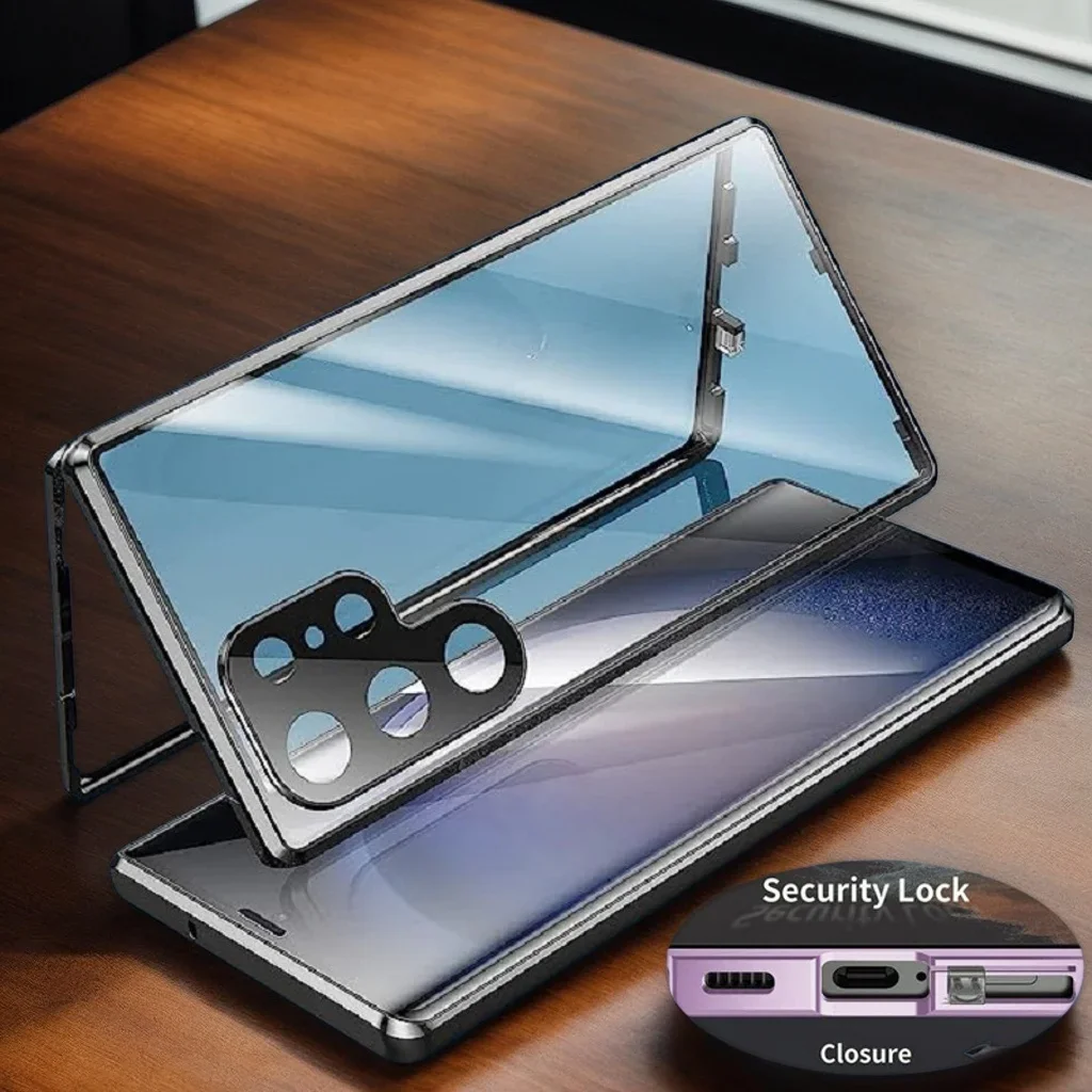 

360 ° Двусторонний стеклянный магнитный адсорбционный металлический чехол для телефона с защелкой для vivo V30 V40 V29 V27 Pro V27E V30E V29 Lite 5G Cover