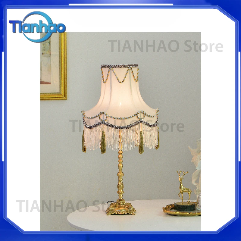 Decorative Desk Lamp for Western French Light Luxury Brass Living Room Study Bedside