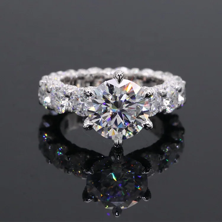 

14K White Gold Wedding Ring 3 Carats Moissanite Diamond Ring With GRA Certificate