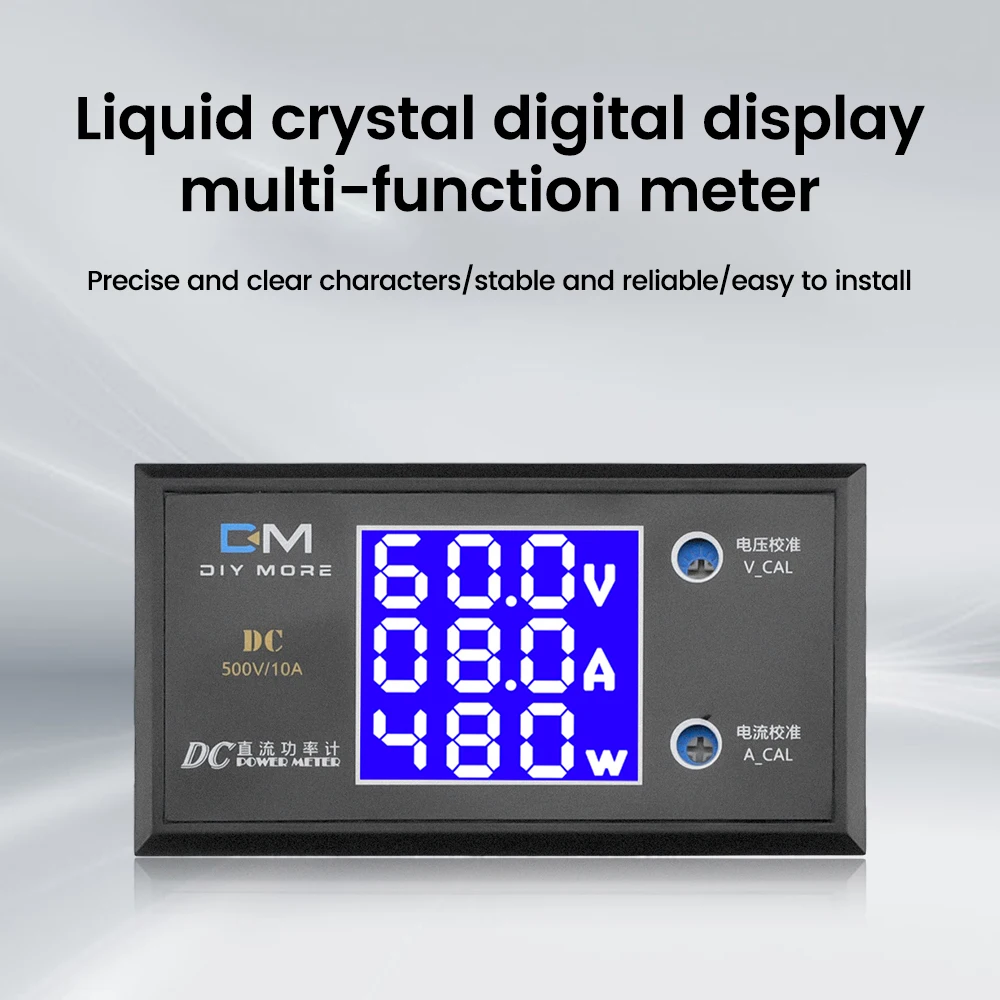 

999W LCD Digital Voltmeter Ammeter Wattmeter Voltage Current Power Meter DC 0-500V 0-10A Volt Detector Tester Monitor