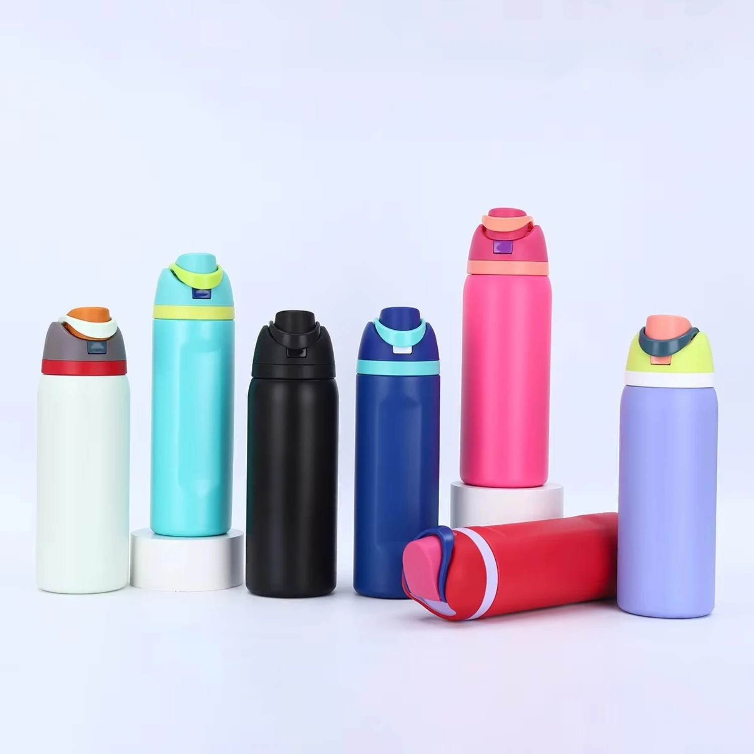 Hot Selling 304 Stainless  Vacuum Bottle 32oz BPA-Free Sports Water Insulated Straw Light Thermos Popular Drinkware