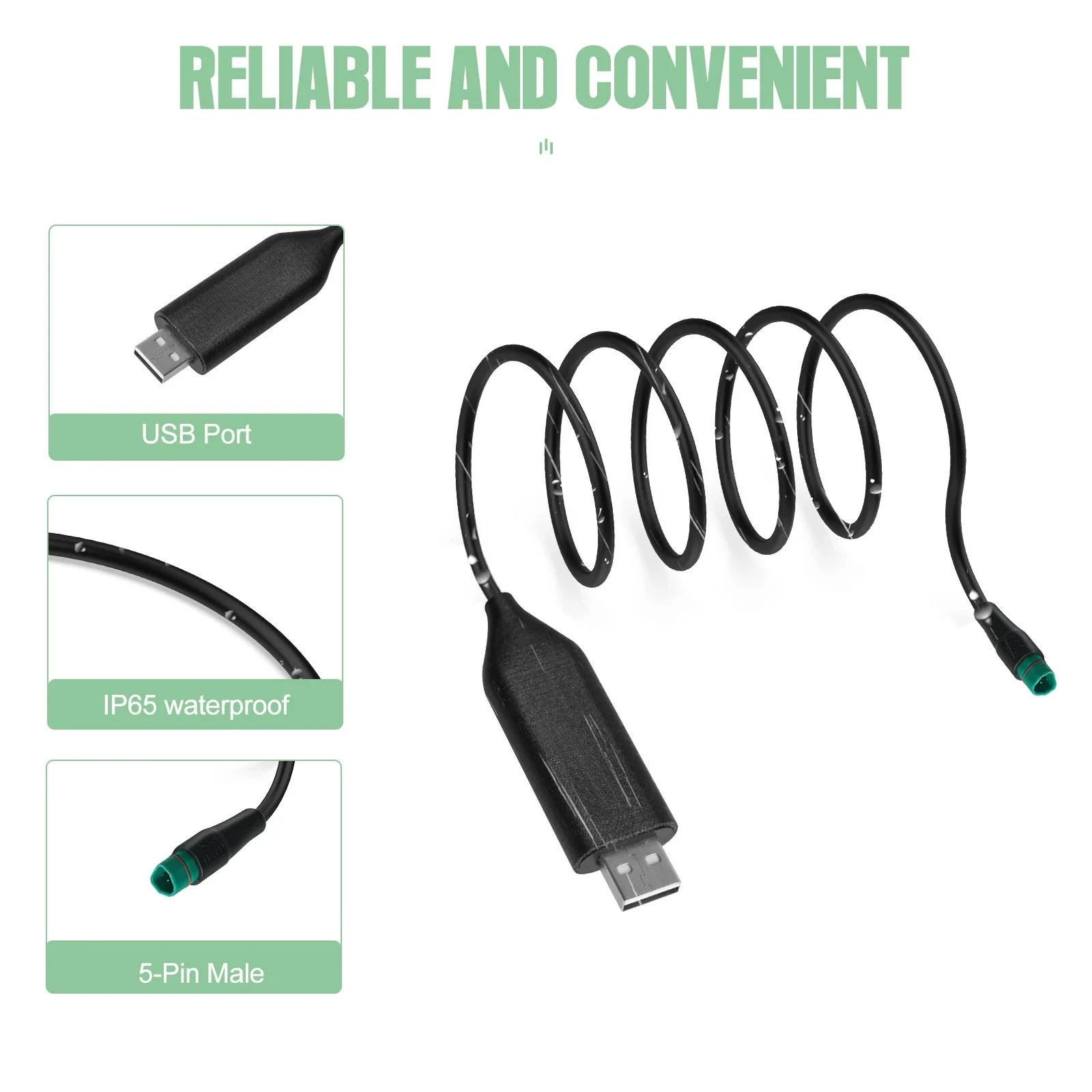 كابلات برمجة USB للدراجة الإلكترونية لمجموعة محرك منتصف بروتوكول Bafang CAN: BBS03 HD BBS01 BBS02 محرك متوسط 100 سم #6