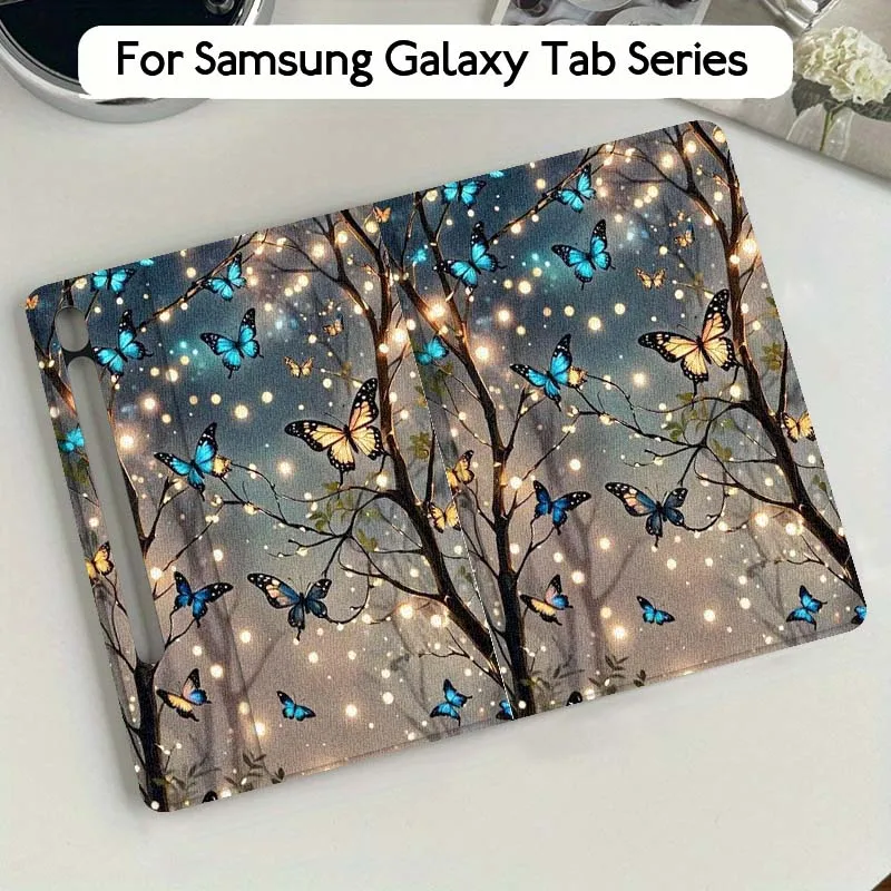 

Butterfly Art Beautiful Flower For Samsung Galaxy Tab S10 S9 S8 S7 FE Lite Soft Flexible Support Tablet Case Gift