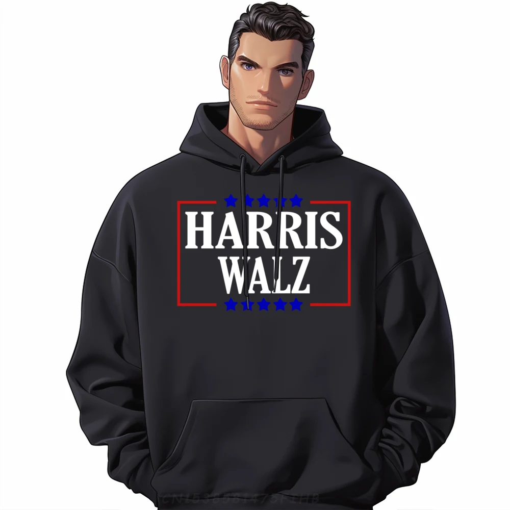 

Round Neck Kamala Harris President Tim Walz Female Hoodies Design Long Sleeve Sweatshirt Graphic Funny Coats