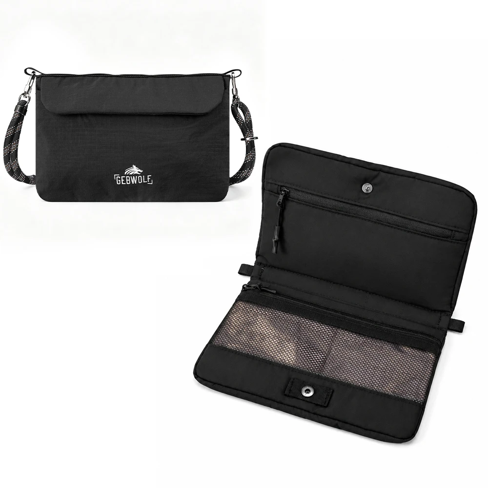 Multifunctional Crossbody Bag Travel Wallet Puffy Purses RFID Organizer Case Easy to Conceal Pouch with Shoulder Strap
