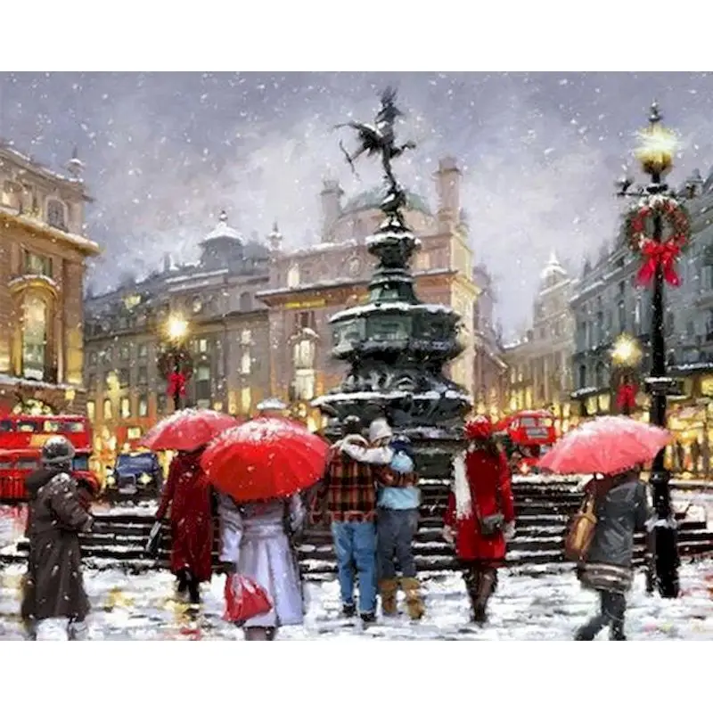 Christmas at Piccadilly Circus London Painting by numbers kit Christmas at Piccadilly Circus London Painting by numbers kit