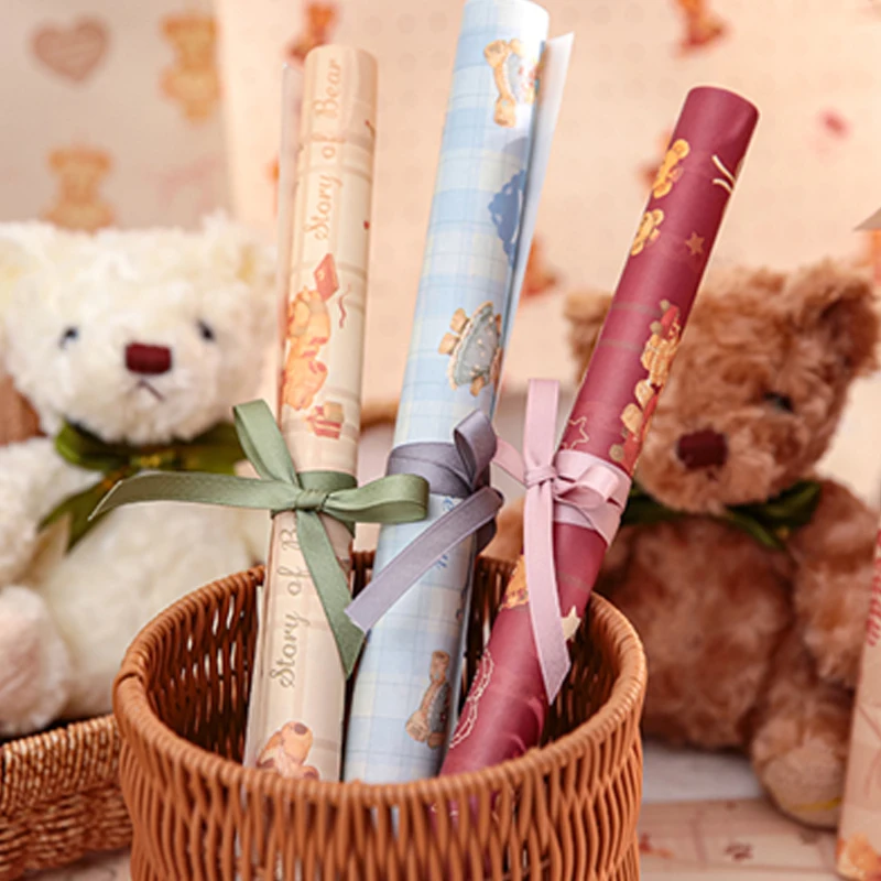 미스터 종이 10 장/가방 Kawaii 귀여운 곰 테마 aquascape 포장지 DIY 포장 선물 가방 종이 상자 꽃다발