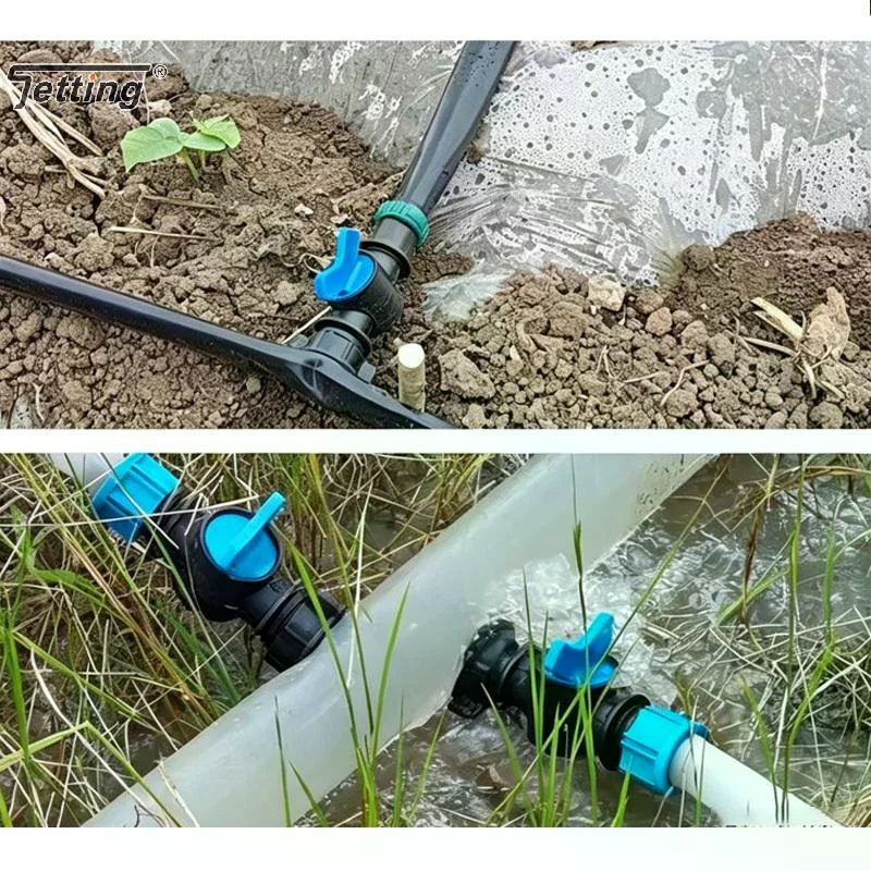 10Pcs 25/28/32mm Layflat Hose Bypass Shut Off Valve Water Flow Control Connector Farm Greenhouse Drip Irrigation System Fitting