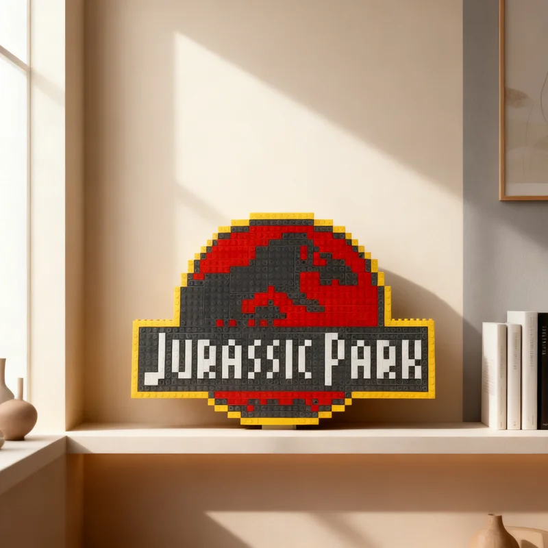 Art Craft Logo - 283pcs MOC Jurassic Park Logo Art