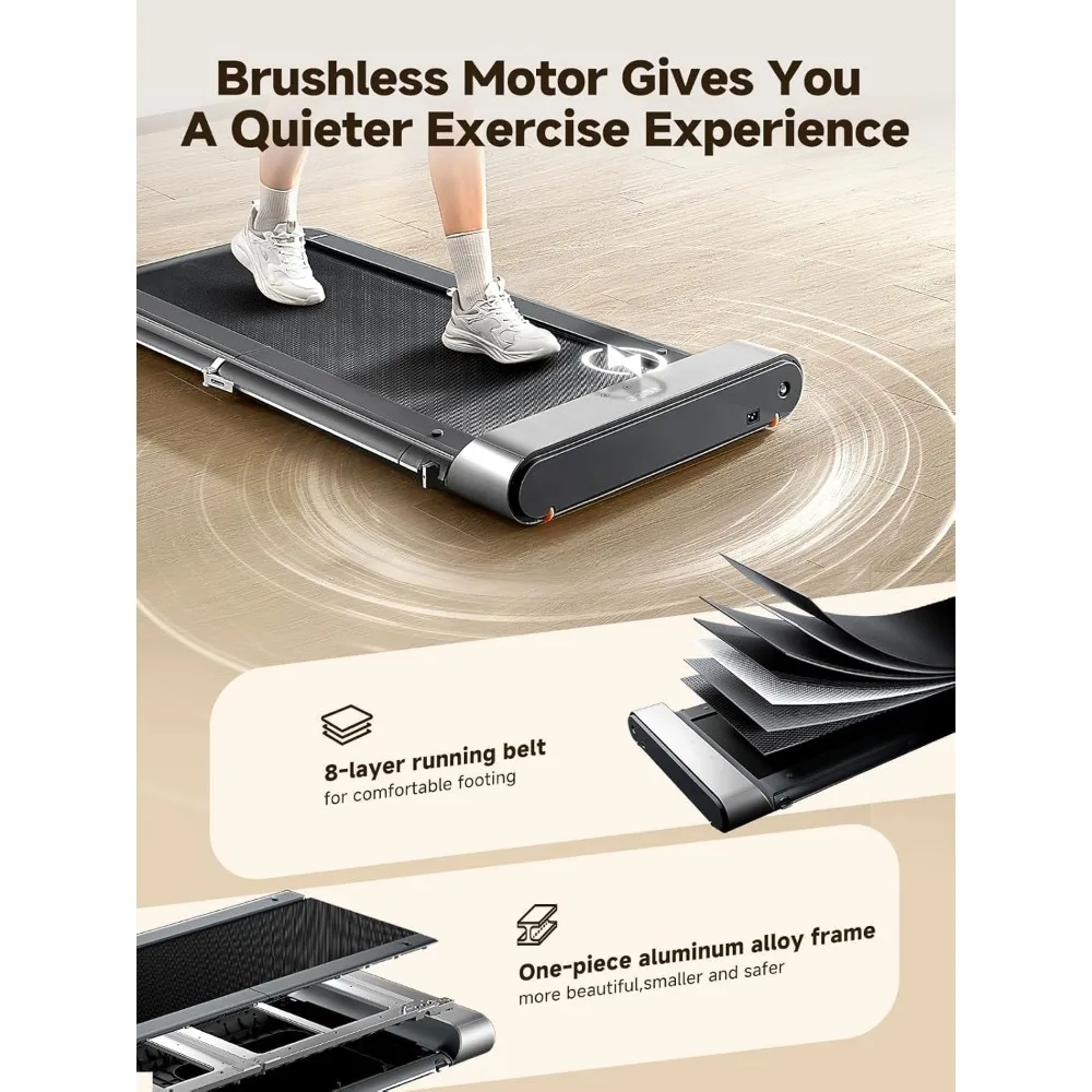 جهاز مشي مدمج قابل للطي تحت المكتب - وسادة مشي 2 في 1 للاستخدام المنزلي والمكتبي، مثالية لحلول التمارين الموفرة للمساحة