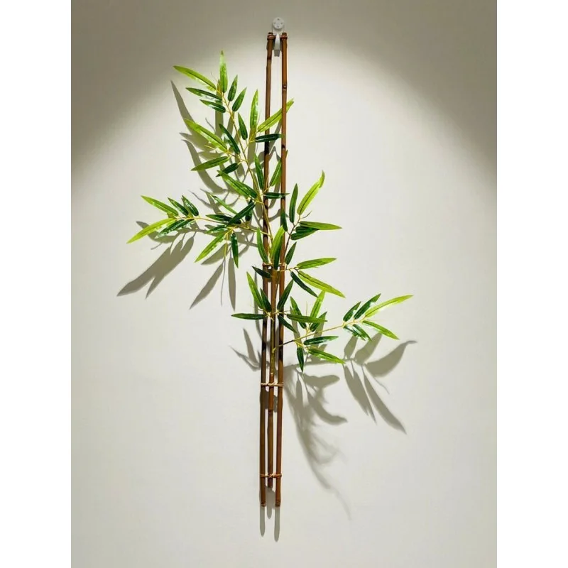 New Chinese bamboo weaving wall-mounted flower utensils bamboo flower path utensils tea room wall wall decoration Zen wabi sandy