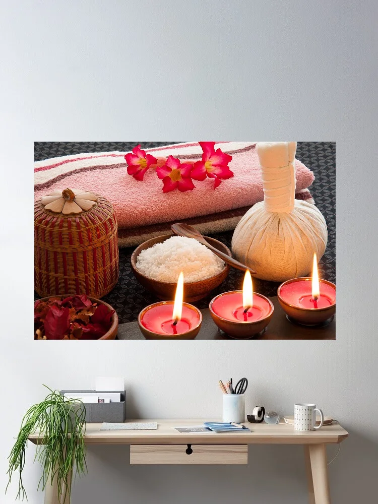 Spa Serenity Spa a Relaxing Atmosphere Art Print Canvas Poster, Living Room Decor, Home Wall Picture