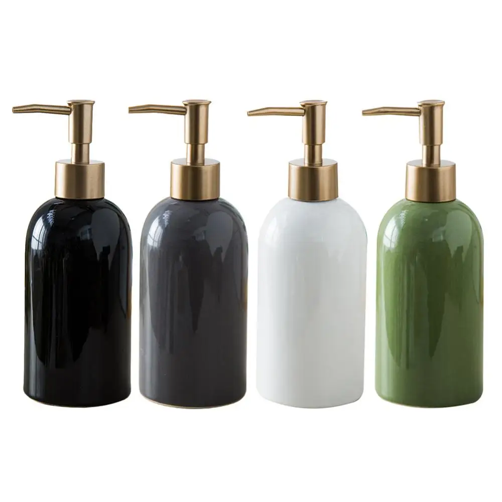 420ml Ceramic Liquid Soap Dispenser Shampoo Bottle Hand Sanitizer Shower Gel Soap Bottle Hand Soap Dispenser Empty Pump Bottle