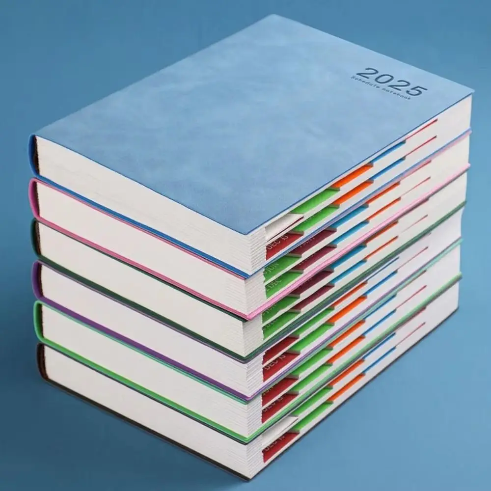 Портативный утолщенный блокнот формата А5 на 2025 год, список дел, блокнот-планировщик PU 2025, ежедневный дневник, планировщик расписания, блокнот, школьный офис