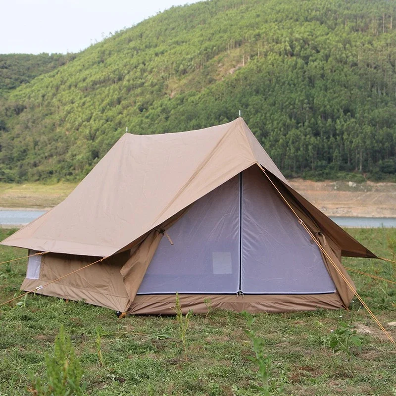 Outdoor Luxury Tent Nordic Vintage T/C Technology Cotton White Bear Cabin Small Room with Aluminum Pole Waterproof Glaming Tour