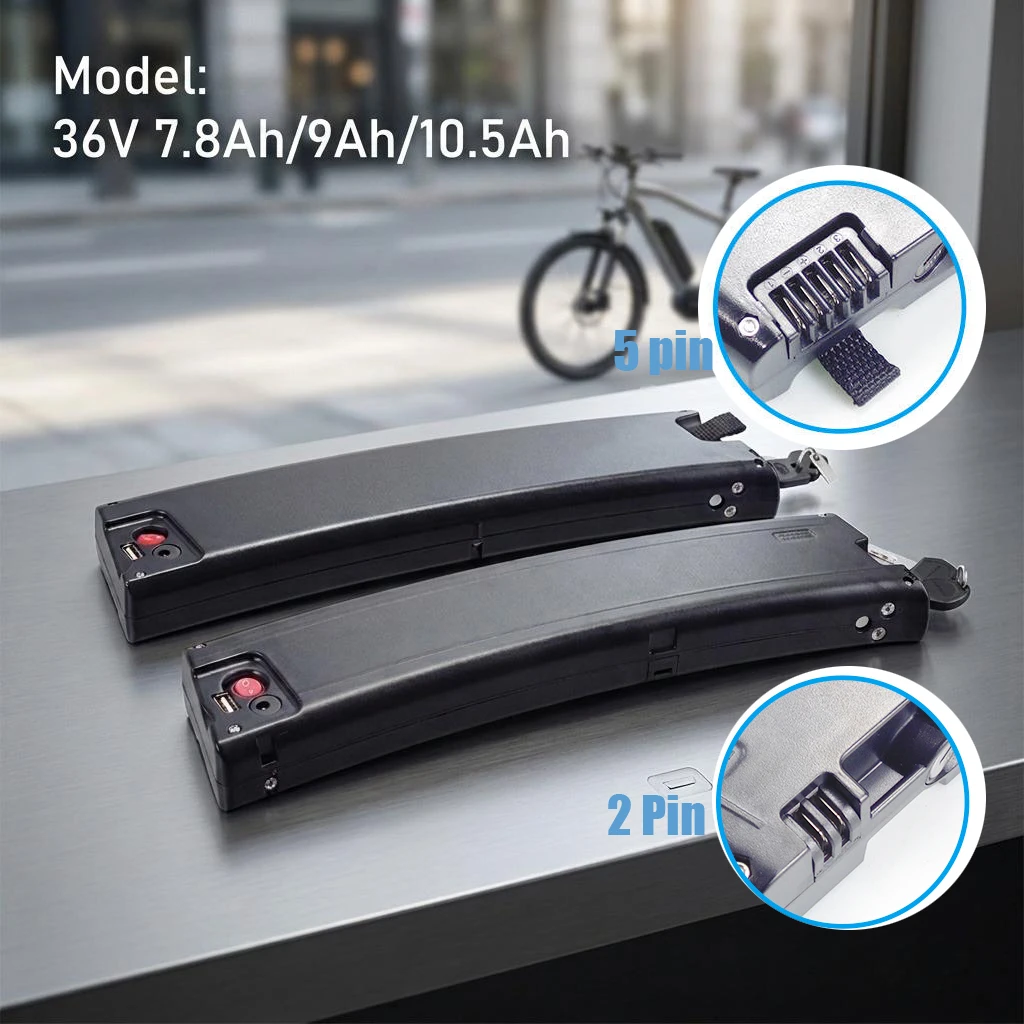 2 Pin 5 Pin Curved Folding Ebike Battery 36V 7.5Ah 9.6Ah 10Ah 10.5Ah for Scrapper E-Fold Nakamura E-Flex MTF Fold 3.4 E-Bike