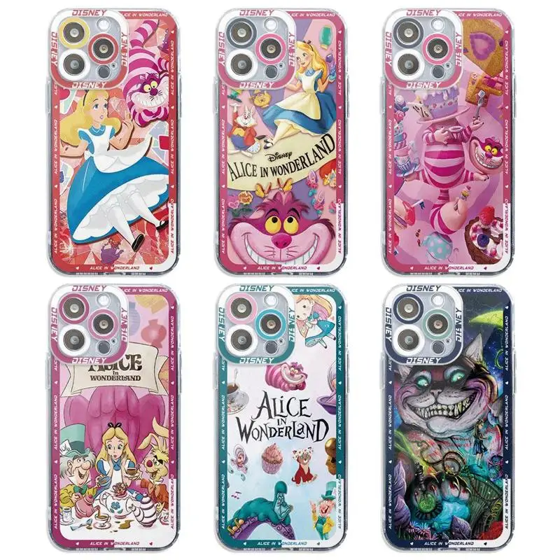 Cheshire Cat Alice In Wonderland Phone Case for Apple iPhone 15 Pro Max 13 14 Plus 12 Mini 11 Pro XR 8 SE 7 6S XS MAX Cover