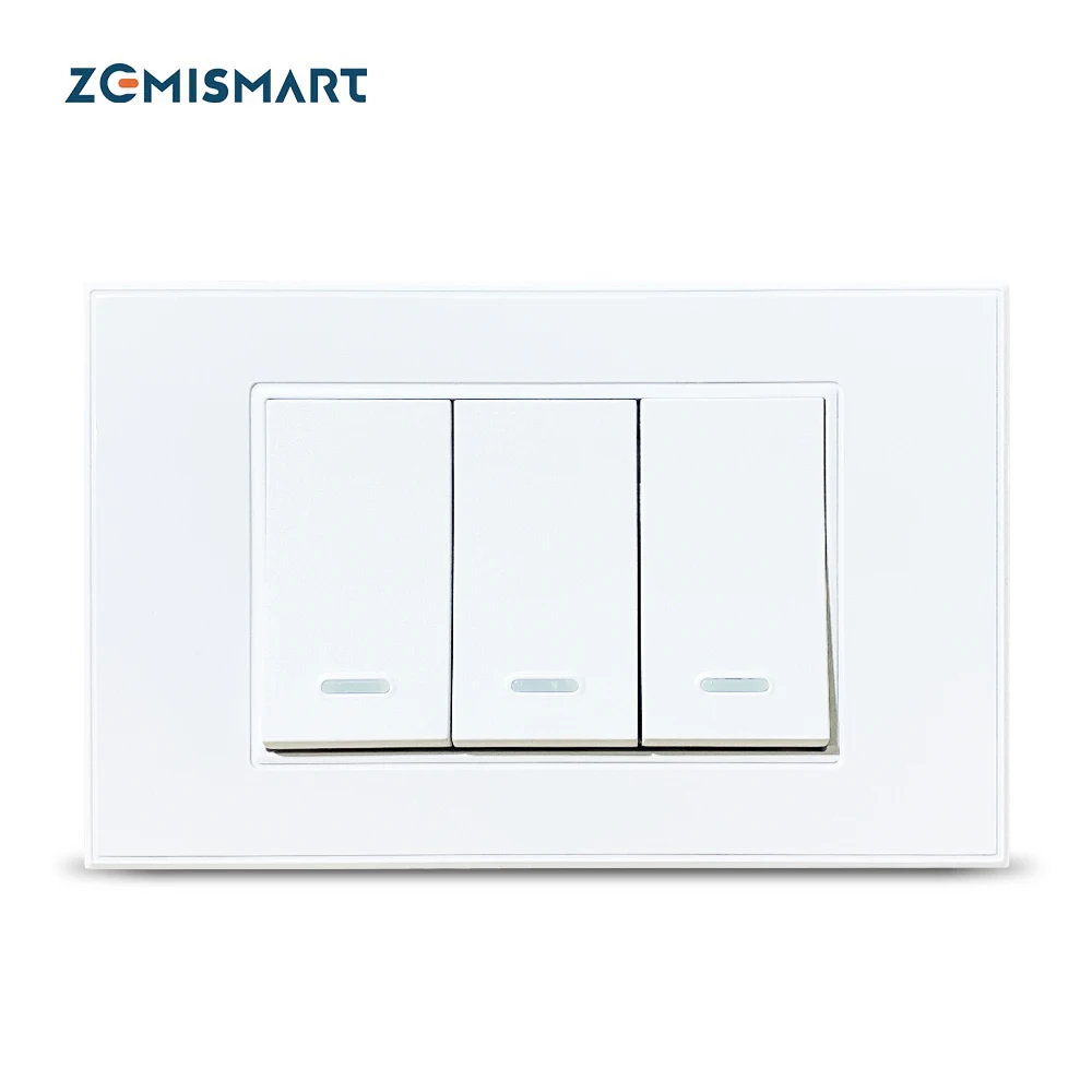 Zemismart Tuya WiFi Light Switch Smart Wall Push Button Switch 110V 240V Interrupter Alexa Google Home Voice Control Timer