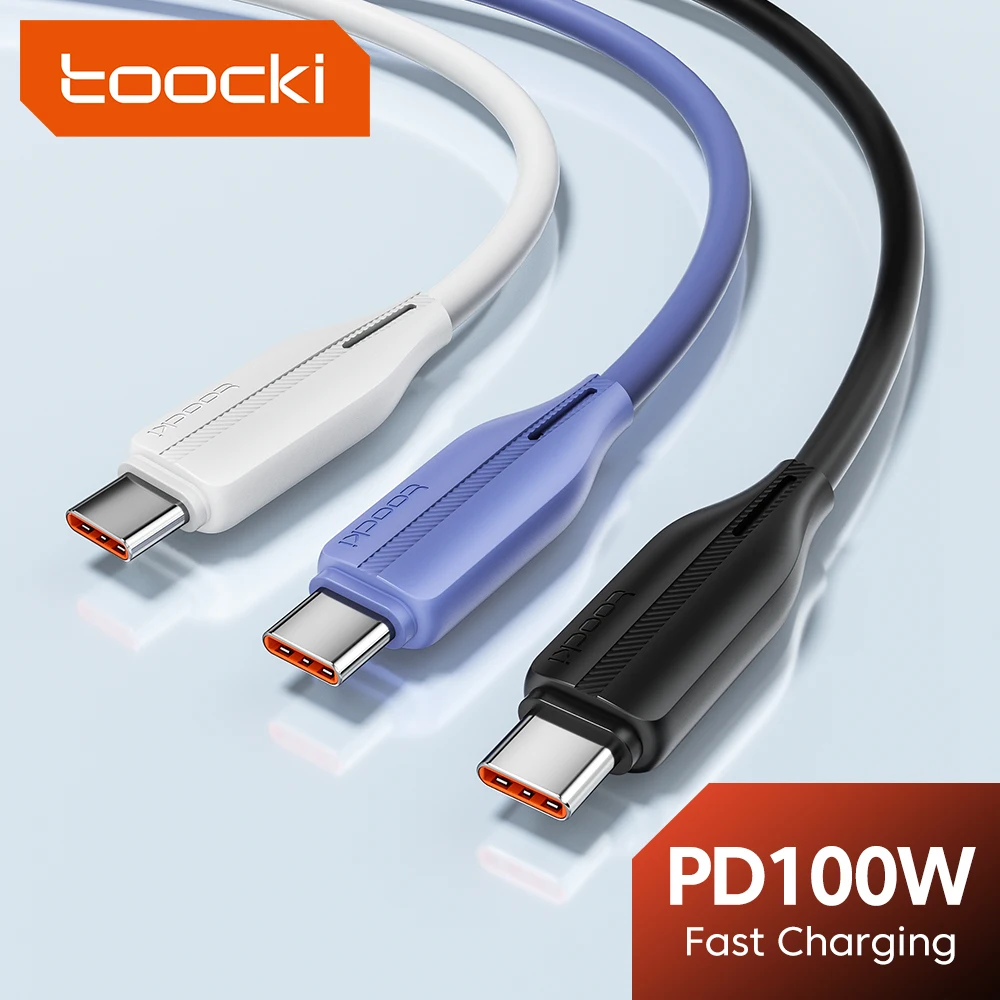 Toocki PD100W Fast Charging Cable USB C To Type C Data Cable For Samsung Huawei Xiaomi Realme POCO Laptop Tablet Phone Wire Cord