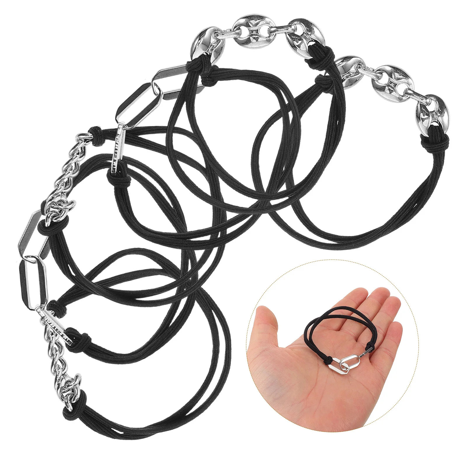 

6Pcs Elastic Hair Bands Classic Minimalist Colors Comfortable Hair Scrunchies for Women Ponytail Holder Wrist Bracelet