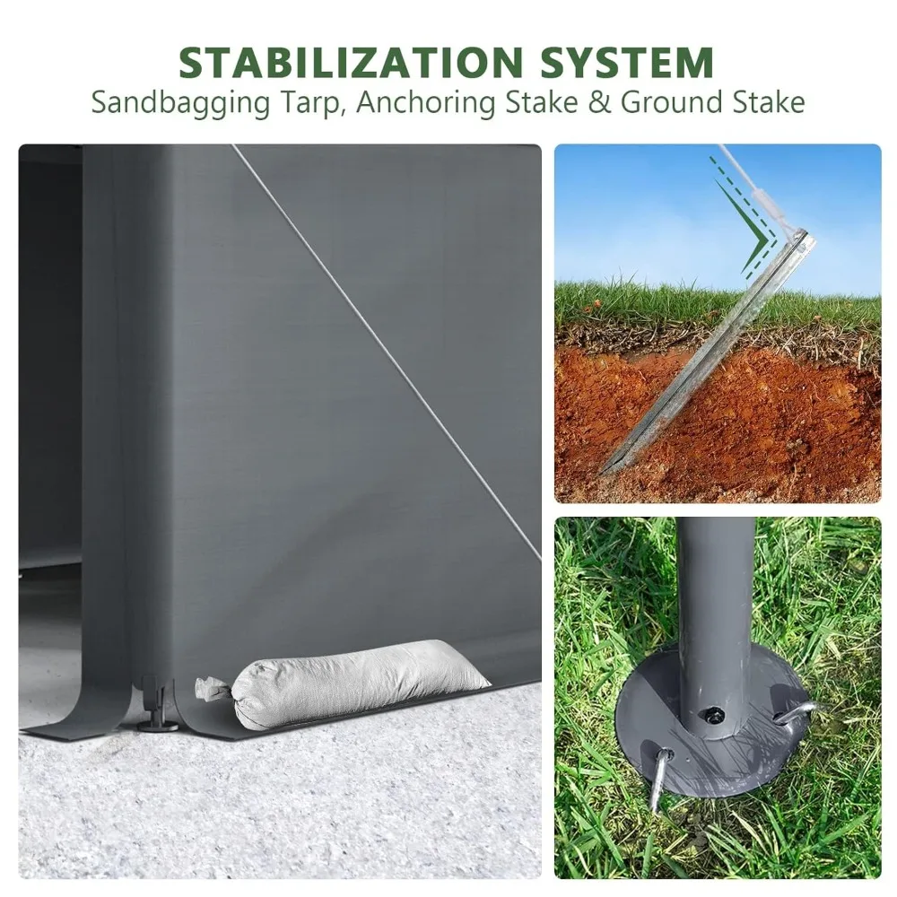 

Carport 10x20ft Heavy Duty Canopy Storage Shed, Portable Garage Party Tent, Portable Garage, Customized