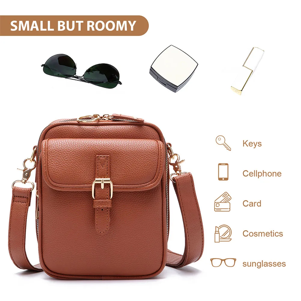 

Crossbody Leather Bag Vintage Anti-Theft Shoulder Bag for Women Men