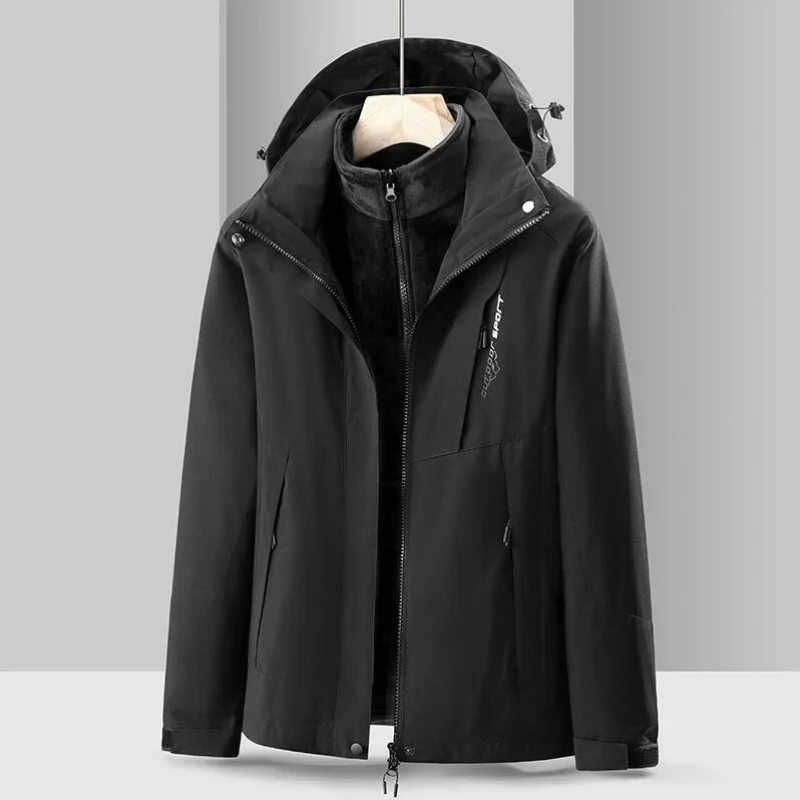 

2025 Women's 3 In 1 Thick Hiking Jacket Fleece Waterproof Winter Windbreaker Outdoor Warm Camping Jacket Women Windproof Coat