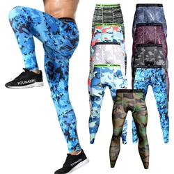 Leggings da uomo pantaloni lunghi Skinny Running Yoga Sports Gym Fitness Boy Training basket Base Layer pantaloni mimetici Quick Dry