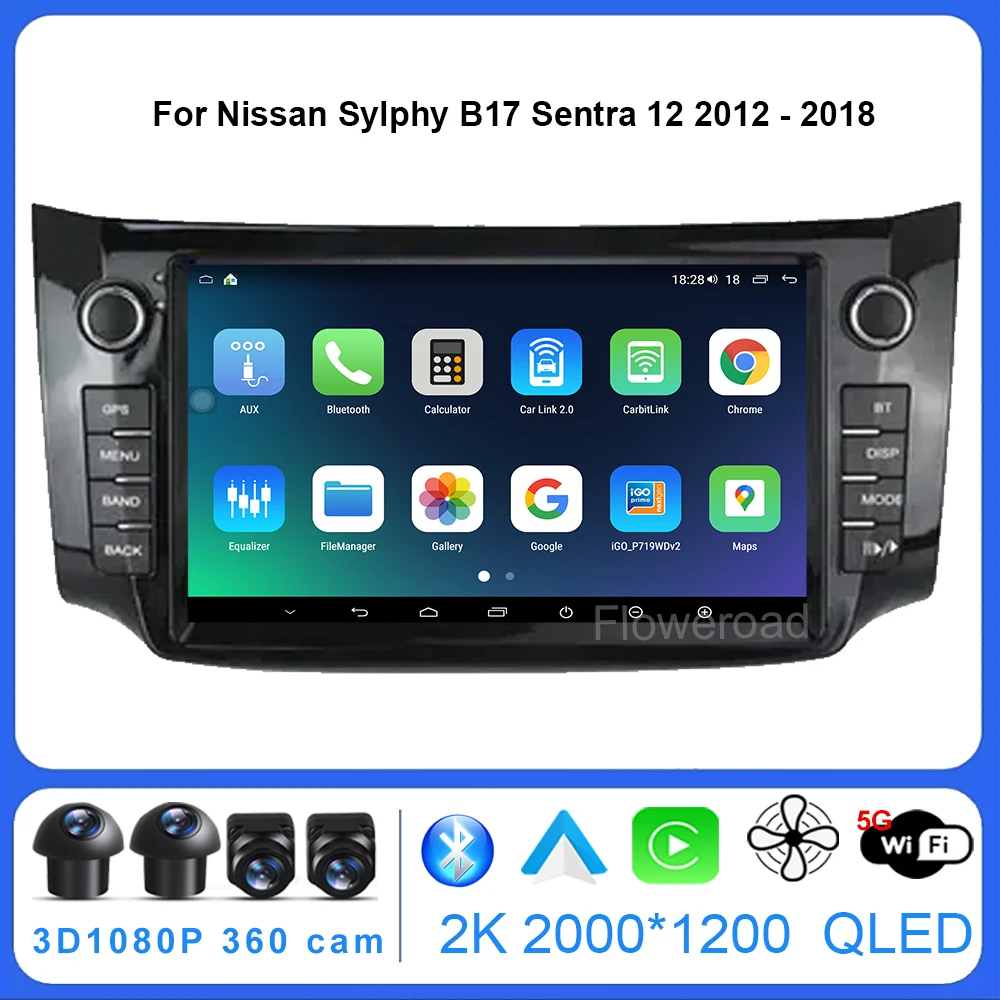 

Android13 FYT7862 For Nissan Sylphy B17 Sentra 12 2012 - 2018 Multimedia Carplay Video Player Navigation stereo GPS 5GWiFi BT5.0