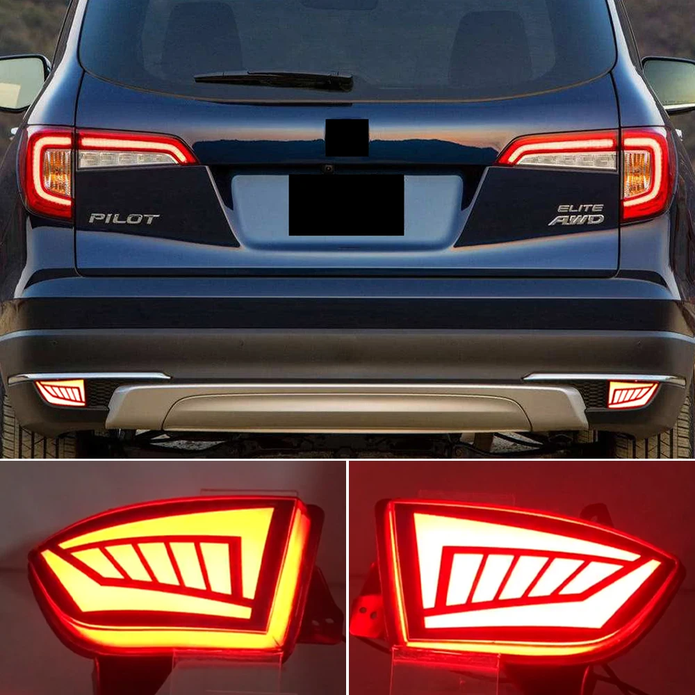 For Honda Pilot 2019 2020 2021 Brake Lights rear lamp Auto LED Rear Bumper Reflector Light turn signal