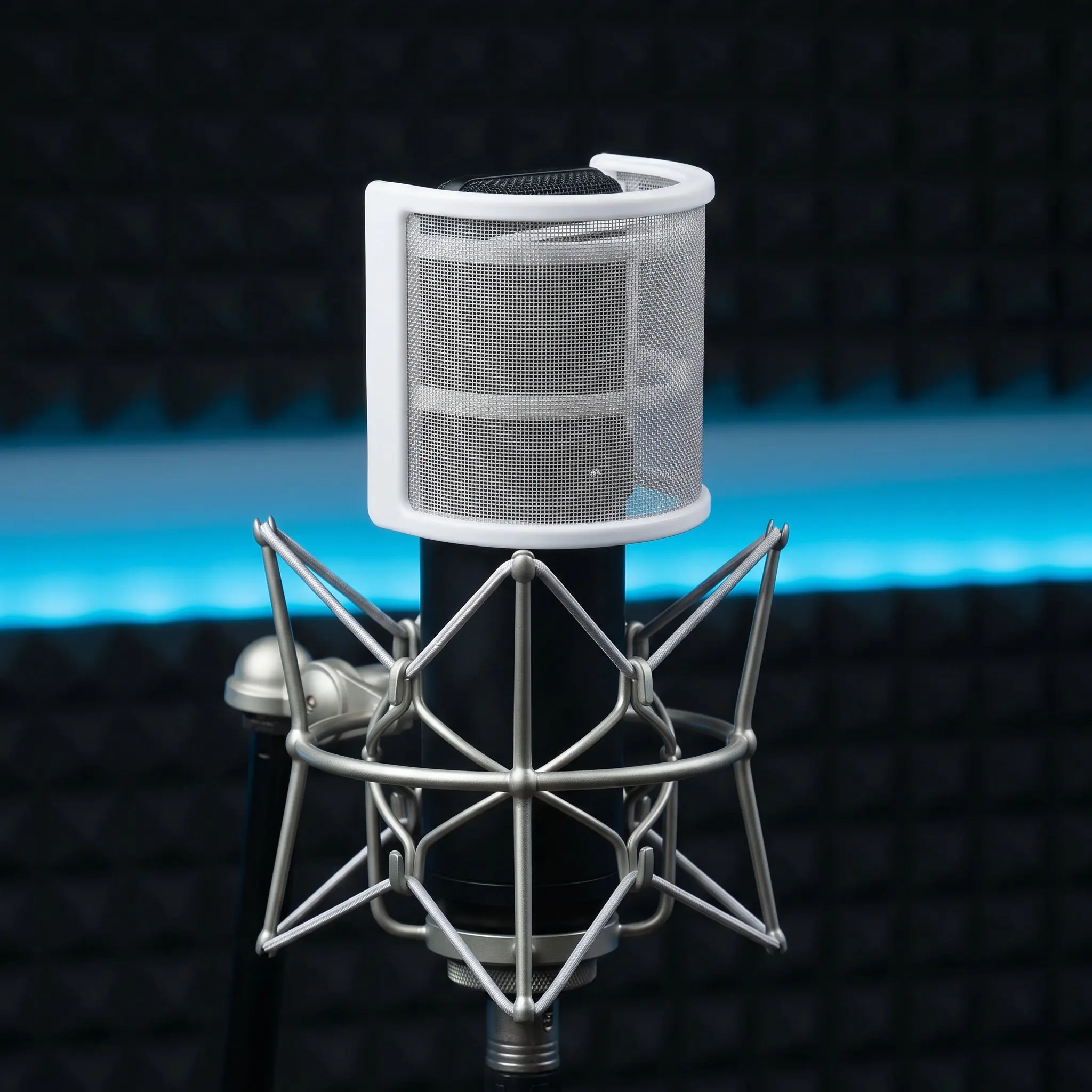 Handheld U Shaped Microphone Pop Filter Metal Windscreen Cover for Recording Live Broadcast Speech Recognition Clear Sound