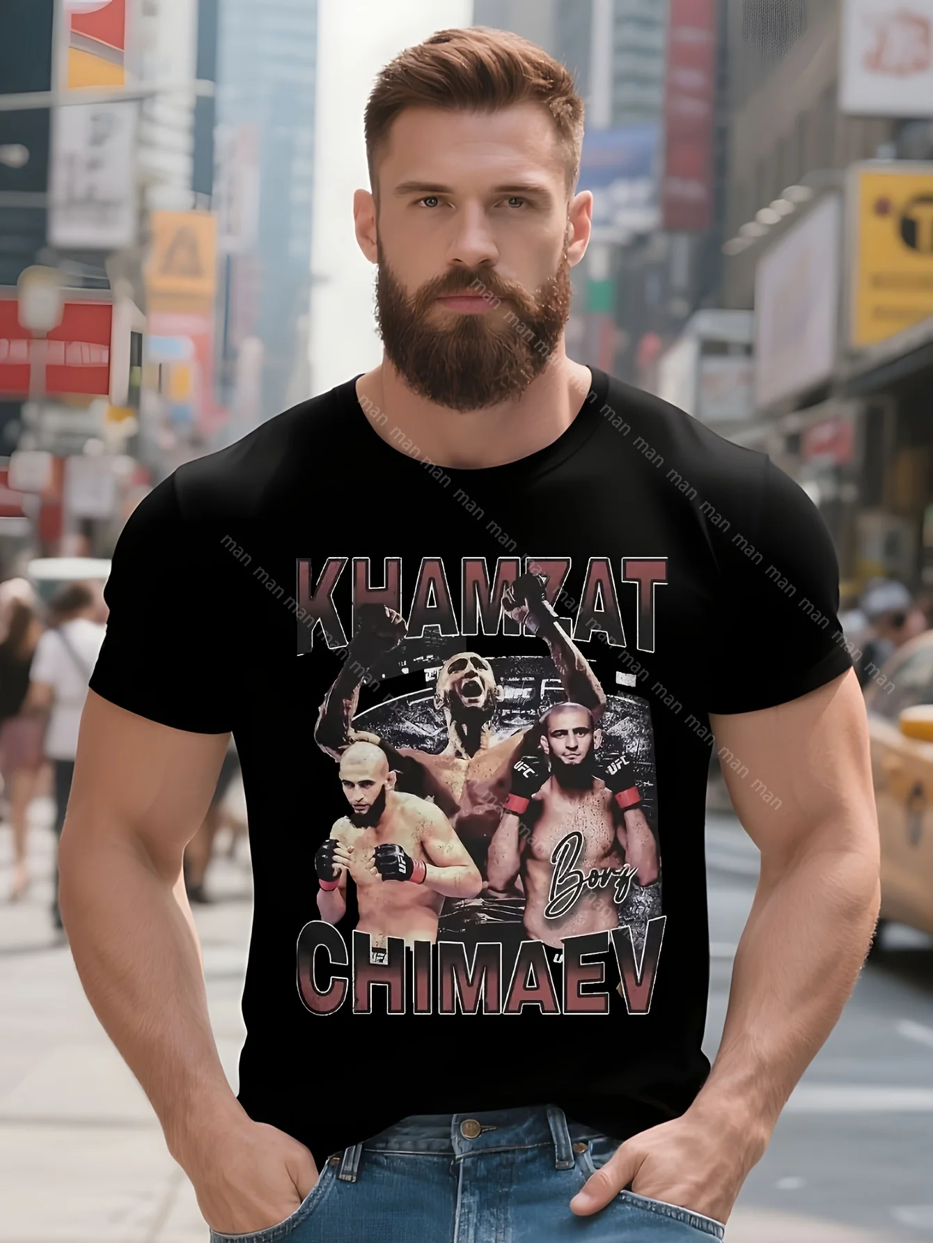 Мужские футболки Khamzat Chimaev Khabib Nurmagomedov, уникальная футболка с короткими рукавами и круглым вырезом, летняя одежда из 100% хлопка: