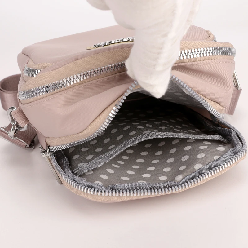 Mini bolso de nailon con diseño de 3 capas para mujer, bolso de compras de alta calidad, bolso para teléfono, bolsos cruzados pequeños de tendencia de moda para mujer