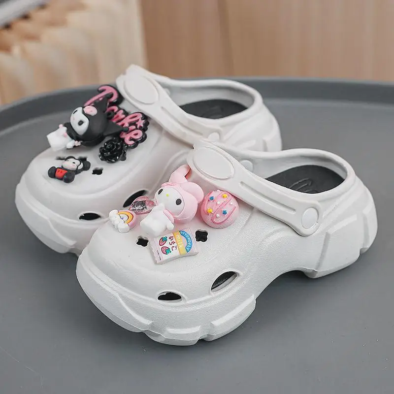 

Sanrio My Melody/летние тапочки для девочек, детские летние тапочки с рисунком каваи в стиле аниме на мягкой подошве, модные уличные сандалии, дышащая обувь, новый стиль