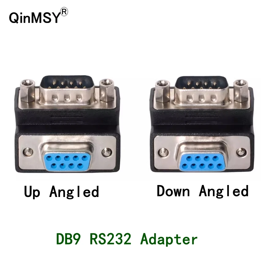 Up Down bend RS232 DB 9-pin RS232 serial port DSUB 9PIN male to female Connector Adapter with screw 90 degree adapter